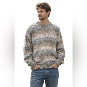 Vintage ISR 90s Knit‎ Sweater XL Geometric Retro Grandpa Pullover